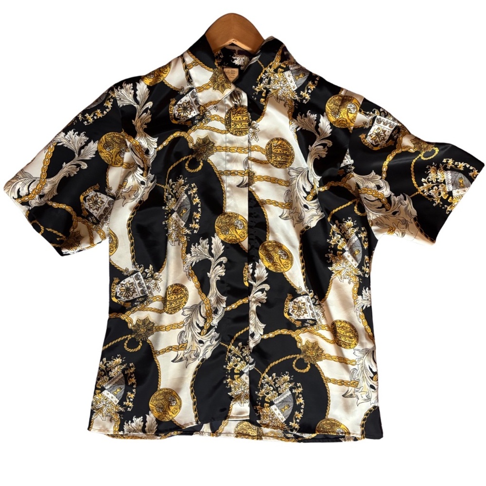 Notations Button Down – Chain Print, Size 10